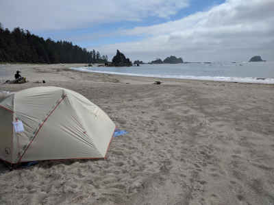 Backpacking on the beach