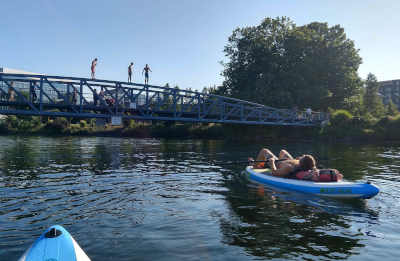 Stand up paddleboards on water